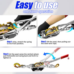 FITHOIST Come Along Winch ergonomic hand grip for comfortable leverage