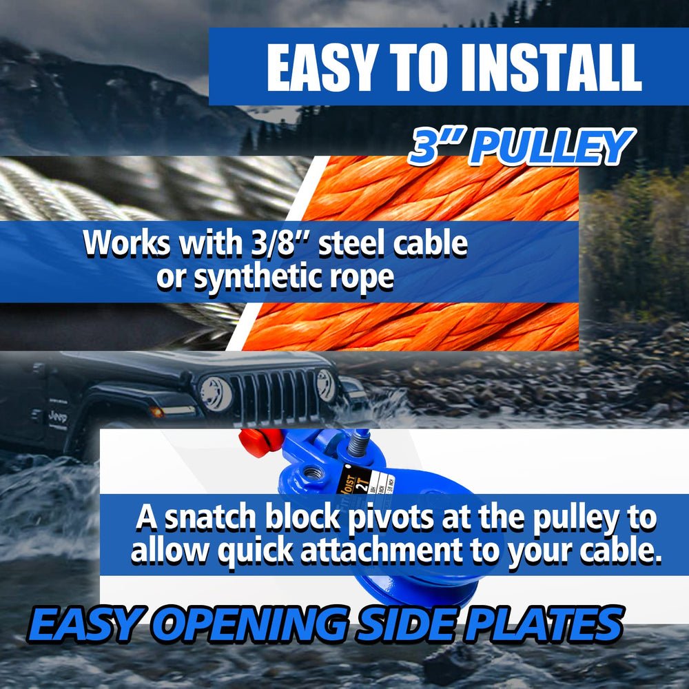 FITHOIST forged snatch block supports towing and recovery with reliable traction.