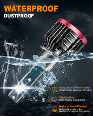 FITMOTORS H1 LED Bulbs emit 6500K cool white light for crisp road detail.