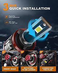 FITMOTORS H11 LED bulbs installed in fog light housing for improved night visibility