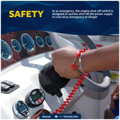 Five Oceans FO1518 snap hook secures the lanyard to gear