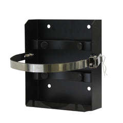 Flame King 5lb T-Racks bracket front view secures the tank during travel.