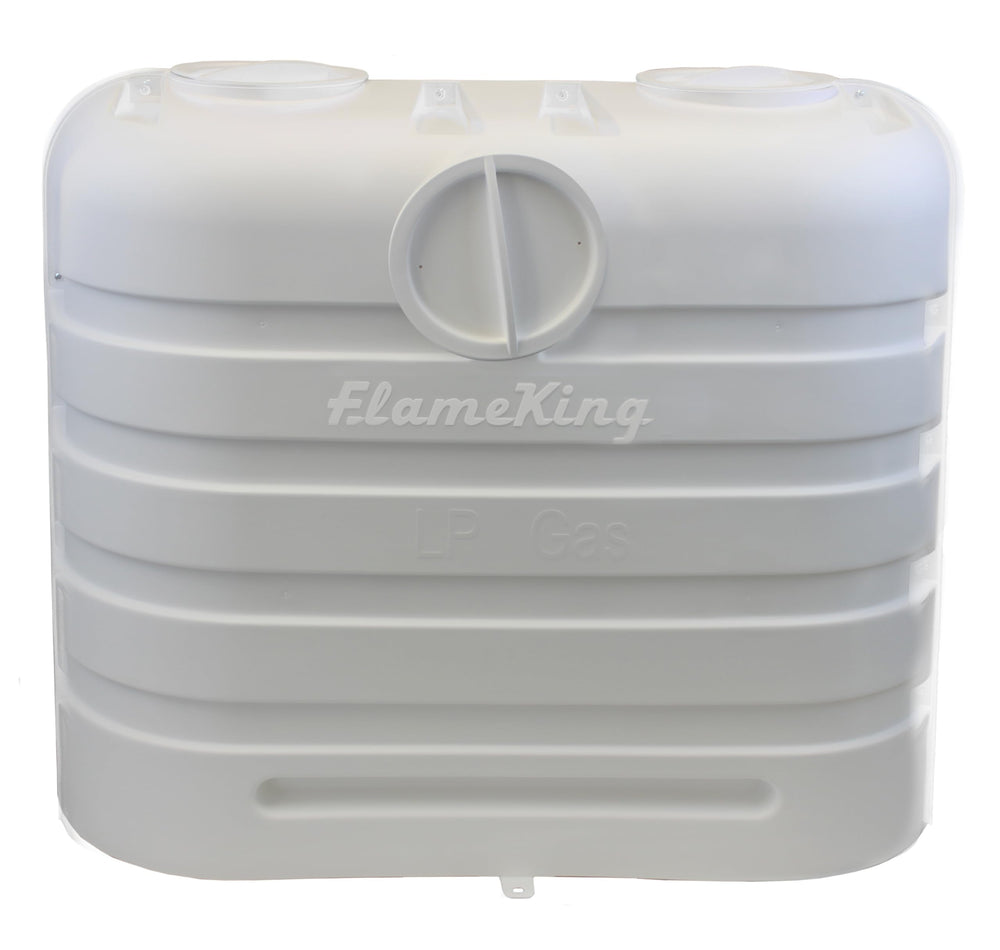 Flame King dual 30lb tank cover front view protects two tanks with a neat, weather-ready finish.