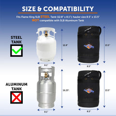 Flame King note: not compatible with 5lb aluminum tanks