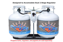 Flame King two tanks secured on rack prevent movement while driving.