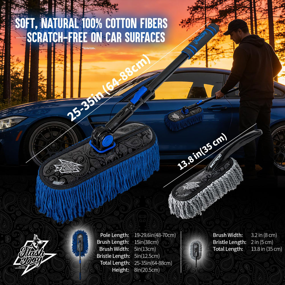 Interior mini duster cleans dashboards and seats gently