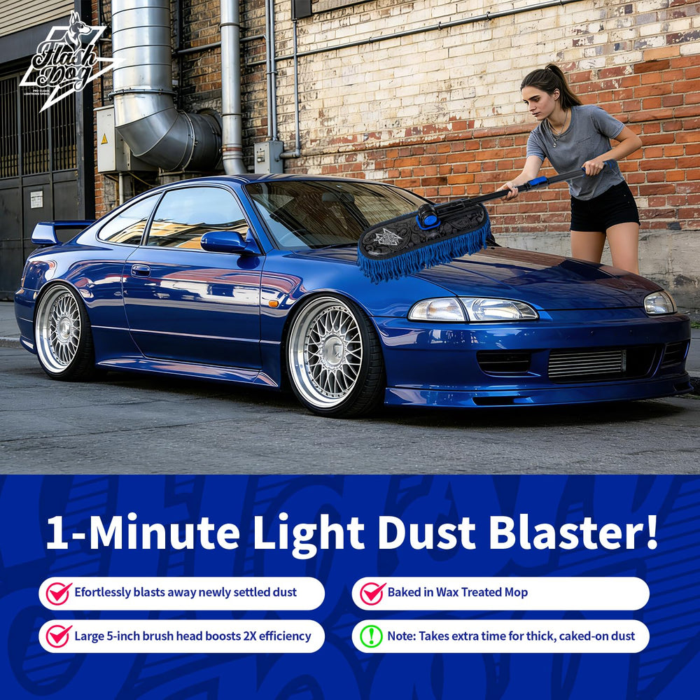 Wax cotton strands lift dust without water for a cleaner finish