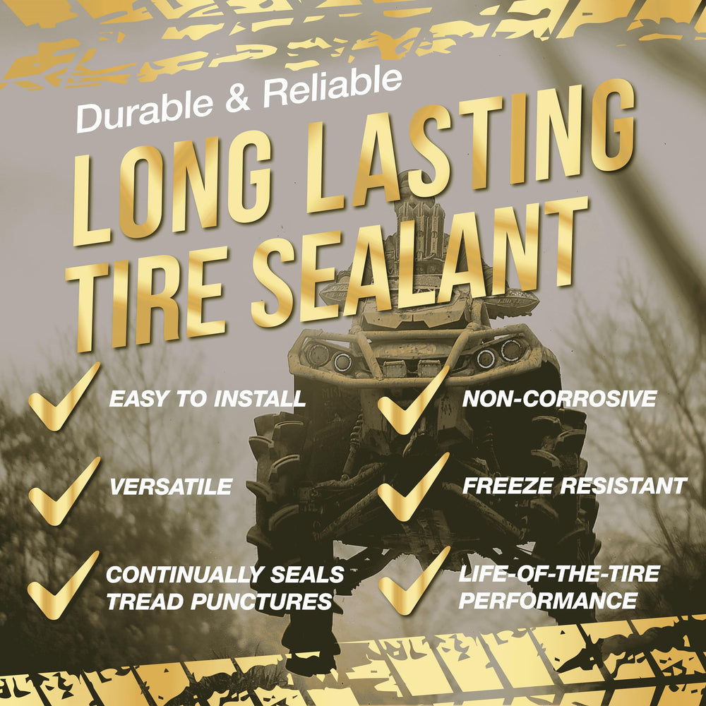 FlatOut sealant in use on a tire, helping you stay moving.