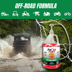 FlatOut QuickStrike applied during inflation for tubeless setup and reinflation