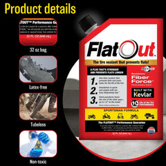 FlatOut for ATVs, UTVs, dirt bikes, and golf carts supports dependable field performance