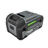 FLEX 24V 5.0Ah battery front view for rugged, long-lasting runtime.