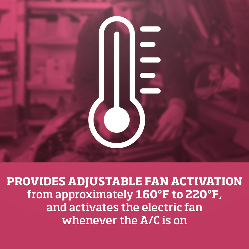 A/C-on activation helps maintain cooling and cabin comfort with the fan running when needed.