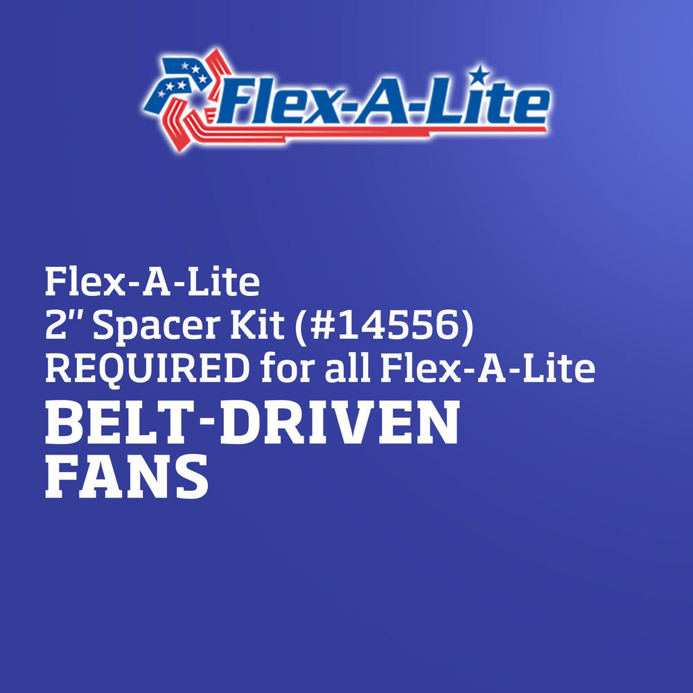 Flex-A-Lite spacer in use on a vehicle illustrating correct fan alignment