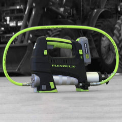 Flexzilla hose works with manual, battery, or air-powered grease guns