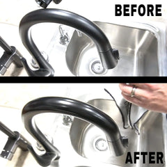 Flitz Faucet Wax Plus creates a long-lasting seal against daily moisture.