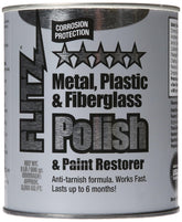 Flitz metal polish paste 2lb can brightens solid chrome with easy buffing.