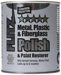 Flitz metal polish paste 2lb can brightens solid chrome with easy buffing.