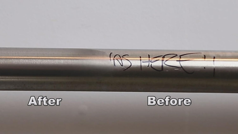 Flitz solid chrome polish on exhaust tip restores shine without scratching.
