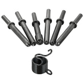 FLKQC air rivet hammer kit seven pieces for versatile riveting tasks.