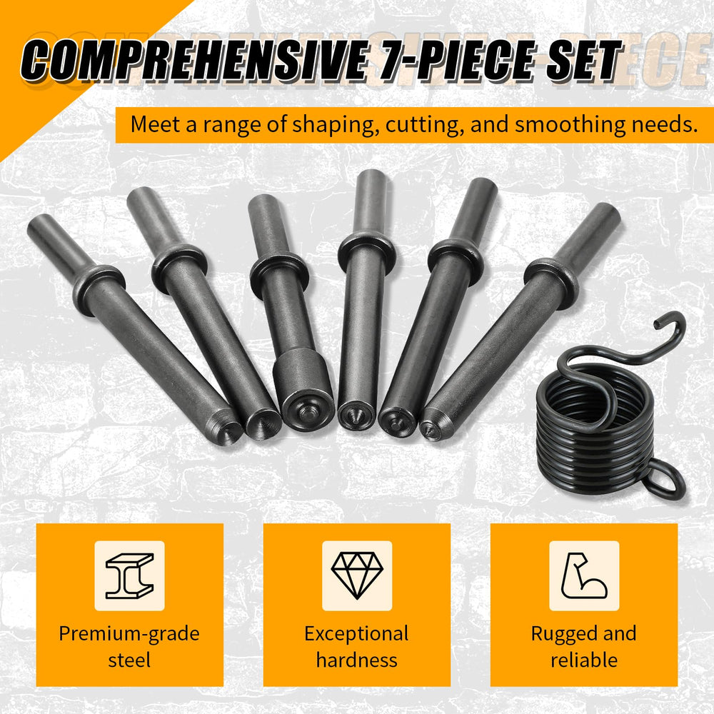 0.401-inch shank compatibility fits most pneumatic rivet hammers.