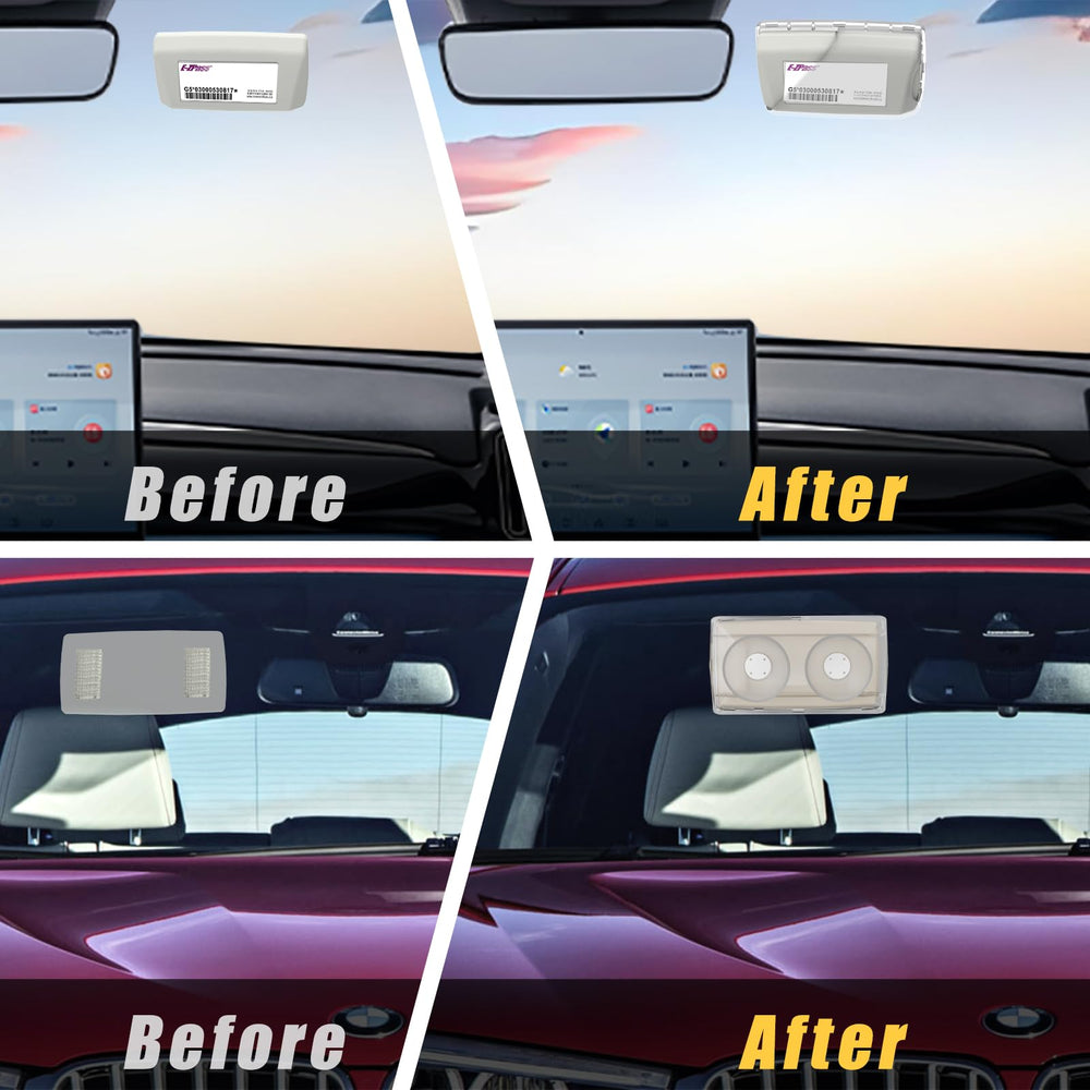 FLLIK EZ Pass Holder mounted on windshield enabling reliable toll access