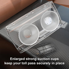 FLLIK EZ Pass transponder sliding into holder for quick toll entry