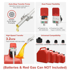 FLLIK fuel transfer pump includes four adapters for compatibility.