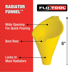 FloTool Quick Fill Funnel ideal for large-volume fluid transfers with minimal spills.