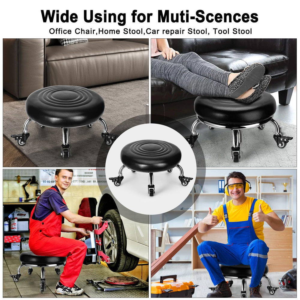 FLOLXNB stool shown in a garage/workshop scene for task mobility