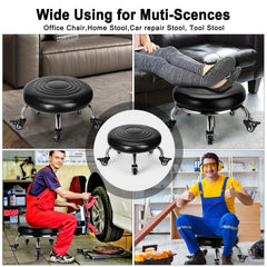 FLOLXNB stool shown in a garage/workshop scene for task mobility