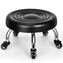 FLOLXNB low rolling stool with PU leather seat for comfortable desk seating