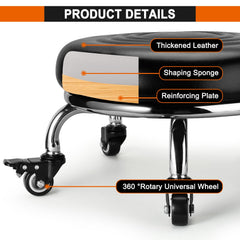 FLOLXNB PU leather seat on a compact, easy-to-clean stool