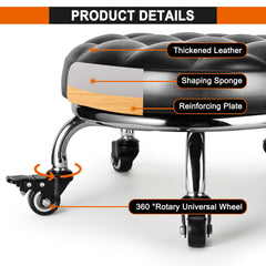 FLOLXNB low stool PU leather upholstery, waterproof and easy to clean