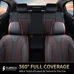FLORICH Leather Seat Covers black and red line style upgrade