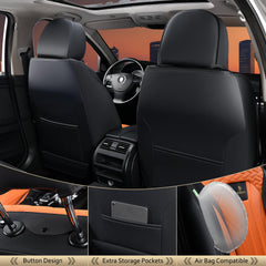 FLORICH leather seat covers premium Nappa leather feel for breathable comfort.