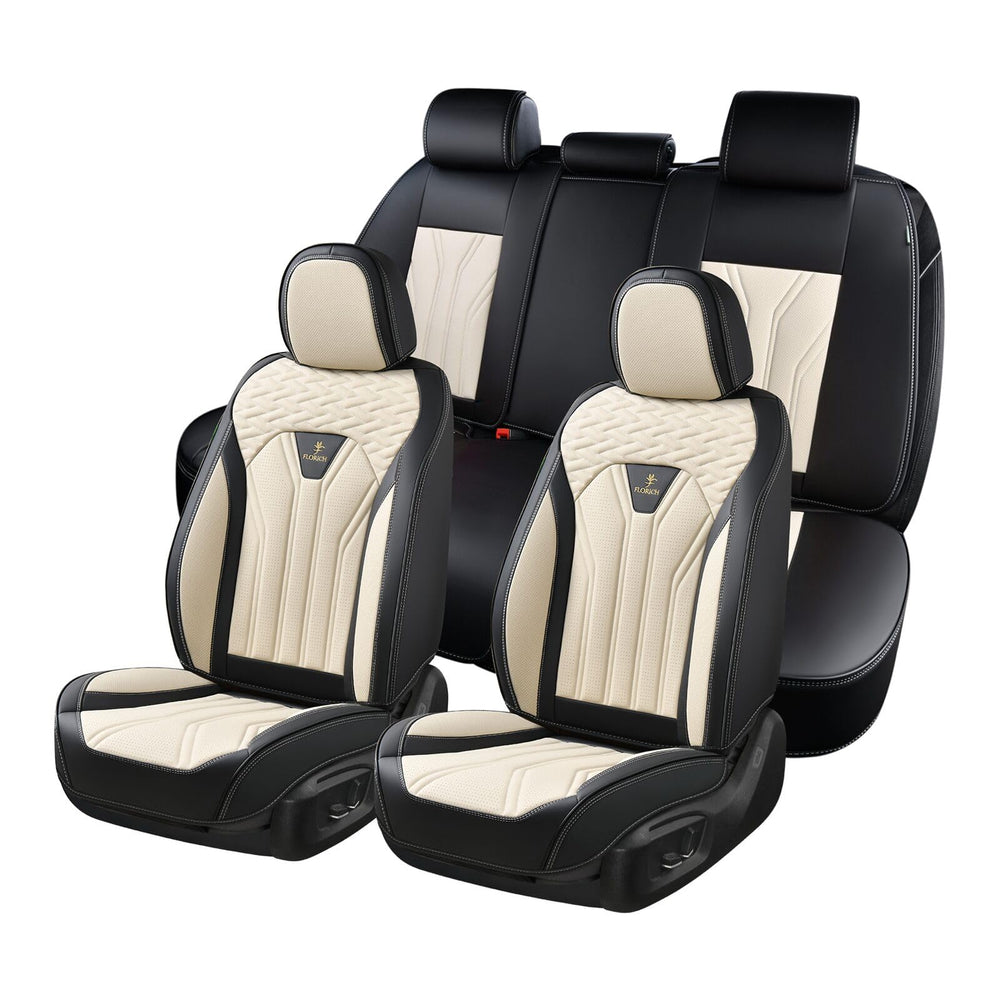 FLORICH leather seat covers universal fit for most vehicles, enhanced interior protection.