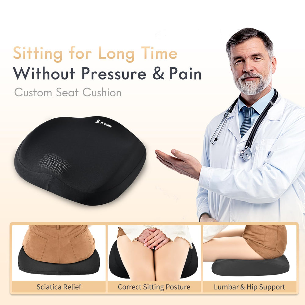 FLORICH memory foam pillow adapts to your spine for lasting comfort.