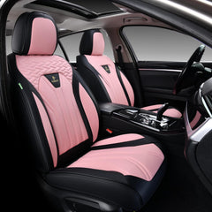 FLORICH pink leather seat covers for rear seats with stylish protection