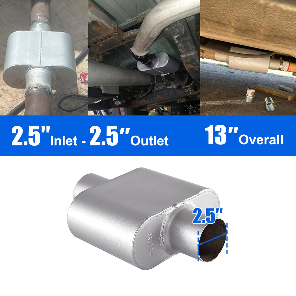 Floshine universal mufflers welded body ensures stability and long service life.