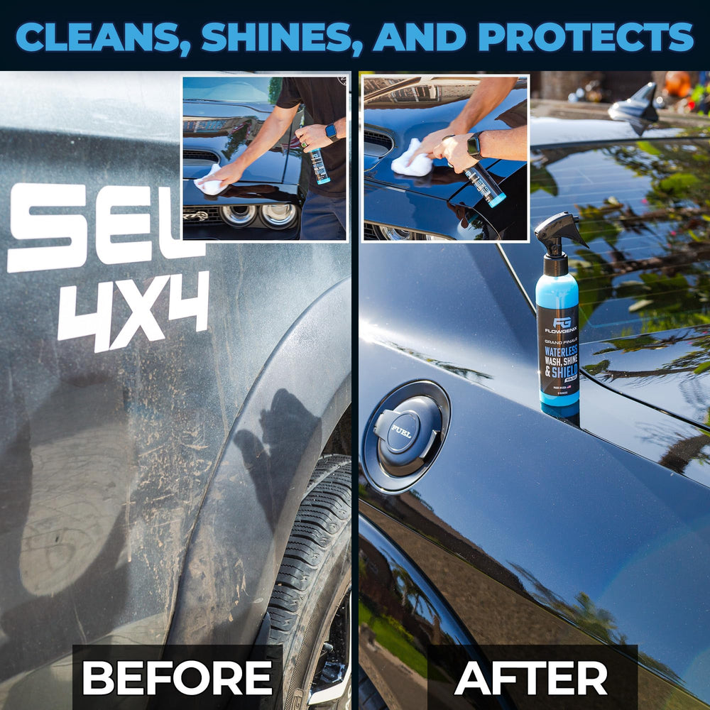 Flowgenix Grand Finale showroom-shine shows instant mirror-like finish after application.