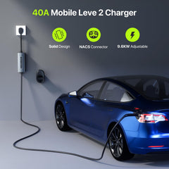 FlowGo charger with NEMA 14-50 plug for versatile outlet options