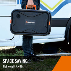 FlowMangol Glide CB-55 locking lid for secure storage after cleaning.