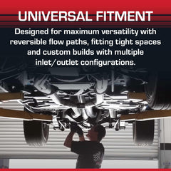 Flowmaster Flow FX muffler stainless steel body emphasizes corrosion resistance