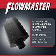 Flowmaster Super 44 two-chamber design highlights Delta Flow efficiency