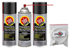 Fluid Film Black kit with three cans and extension hose for rust protection across metal surfaces