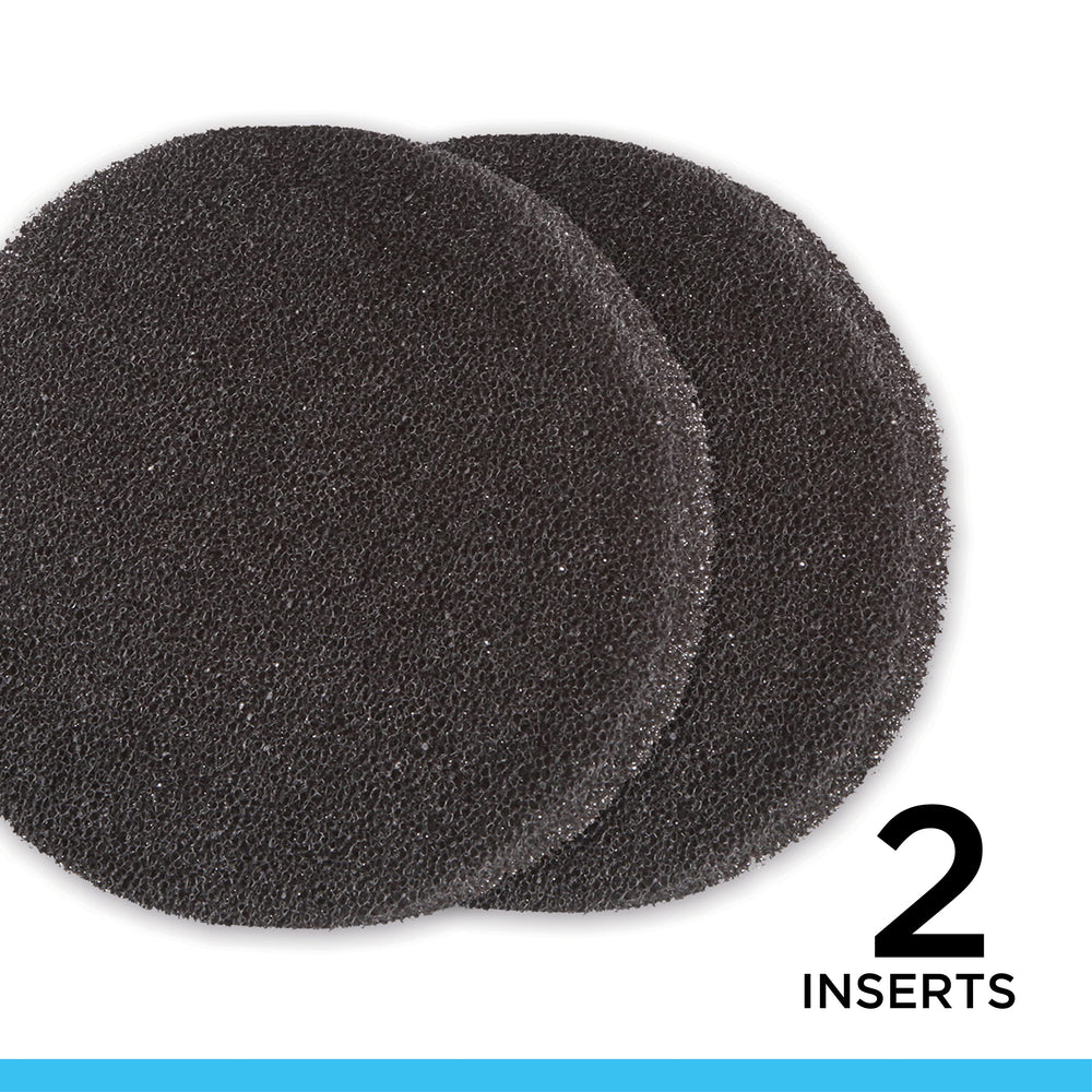 Fluval carbon foam insert close-up highlighting carbon-impregnated media.