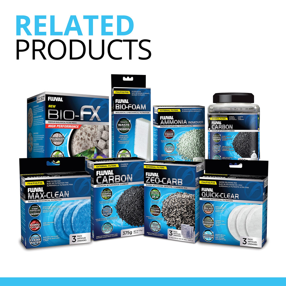 Packaging shows 2-pack Fluval carbon foam media replacement.