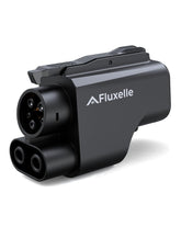 Fluxelle NACS to CCS adapter front view, durable build for reliable on-the-go charging.