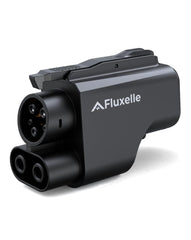 Fluxelle NACS to CCS adapter front view, durable build for reliable on-the-go charging.