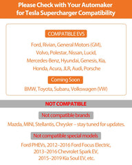 Fluxelle NACS to CCS adapter safety certification badge and monitoring features.
